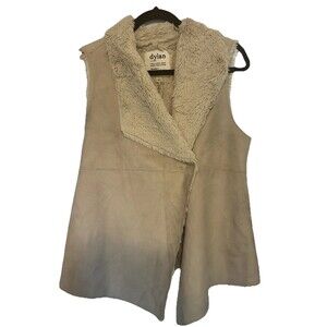 Dylan Los Angeles Vest Soft Luxurious Faux Suede/Fur Light Beige Women’s Sz S